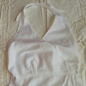 White Silk Halter Dress